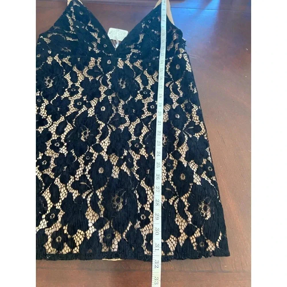 Free People Dangerous Love Black Mini Dress Lace Floral New with tags Size 8